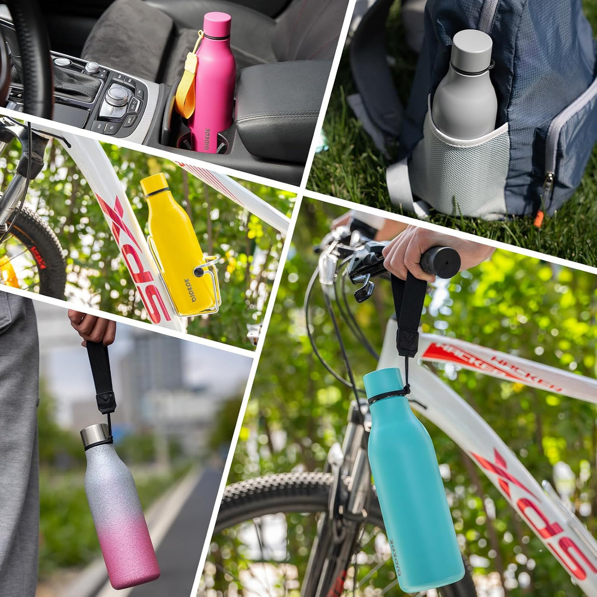 18oz Insulated Water Bottle, Stainless Steel Bottle with Carry Strap - Colors A