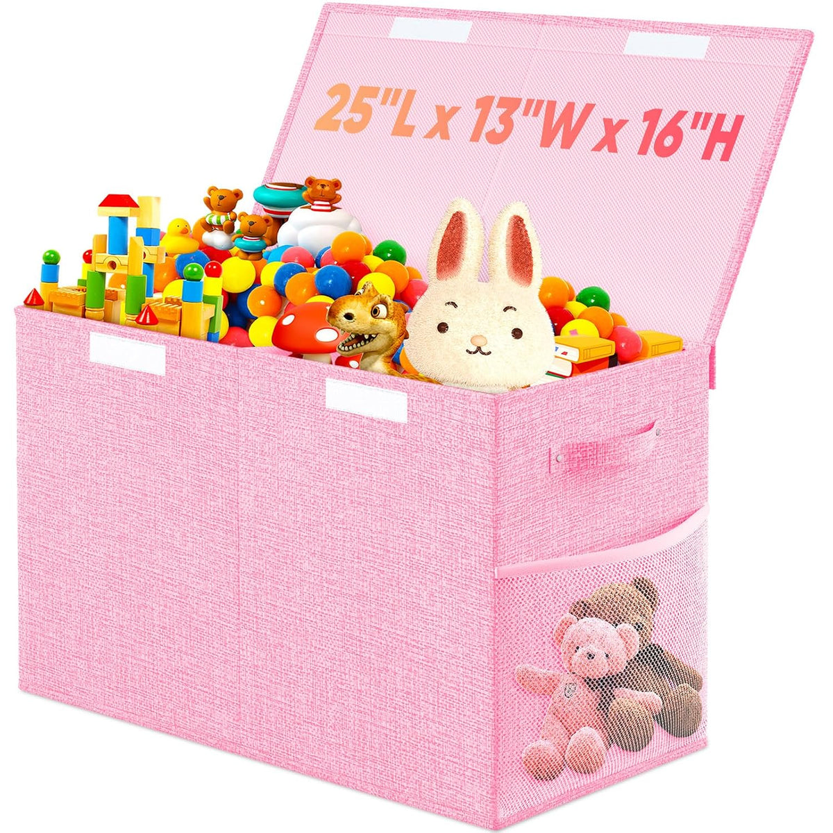 Large Toy Box, Collapsible Storage Bins with Lids, Toy Storage Organizer Toddler Bin Boxes for Kids, Boys, Girls