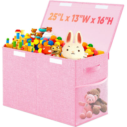 Large Toy Box, Collapsible Storage Bins with Lids, Toy Storage Organizer Toddler Bin Boxes for Kids, Boys, Girls