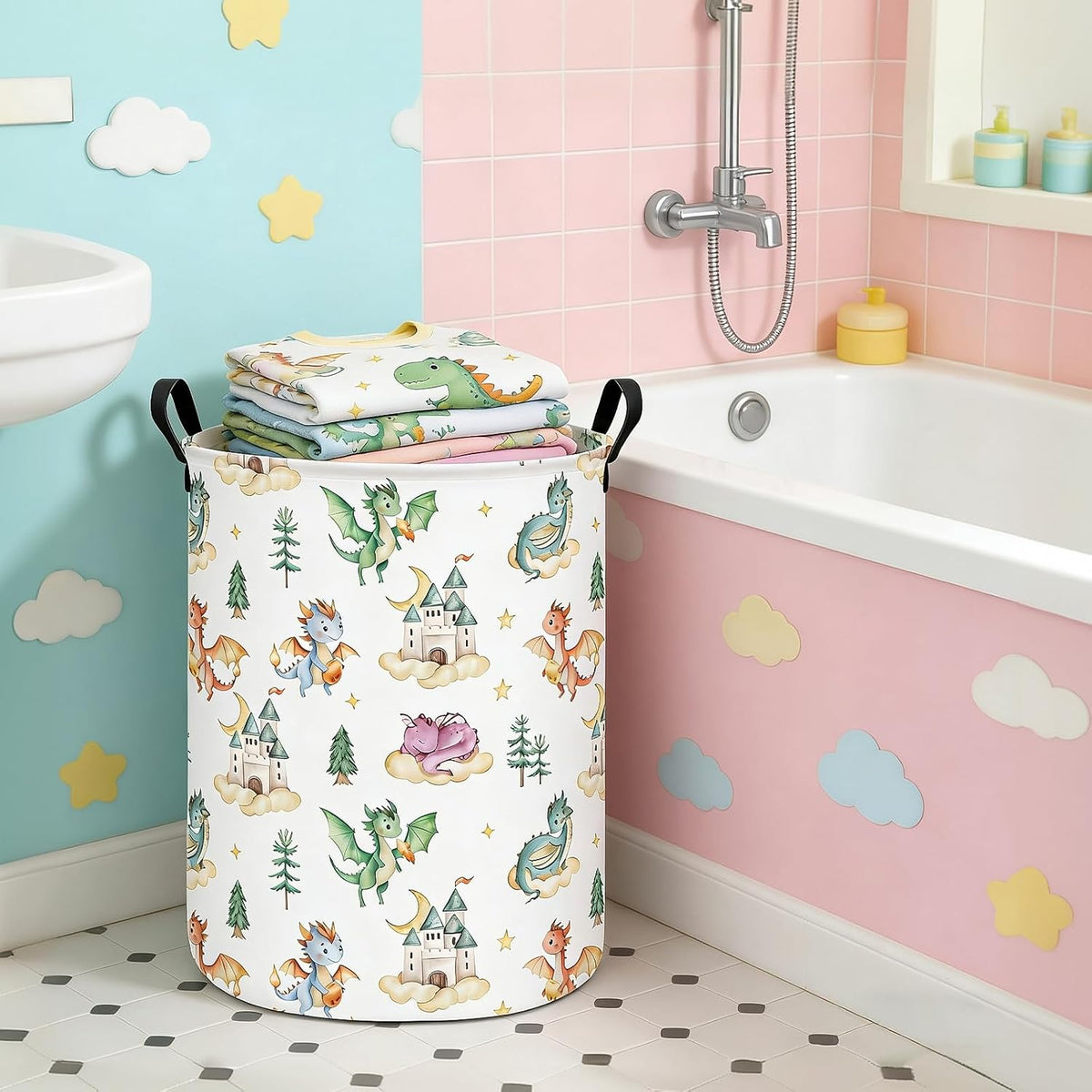 Weave Laundry Hamper Large Canvas Fabric Storage Basket