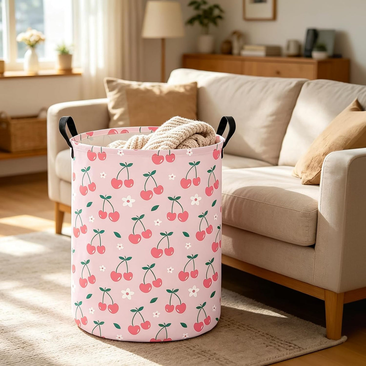 Weave Laundry Hamper Large Canvas Fabric Storage Basket