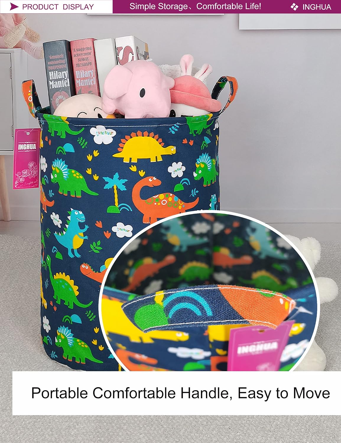 Weave Laundry Hamper Large Canvas Fabric Storage Basket