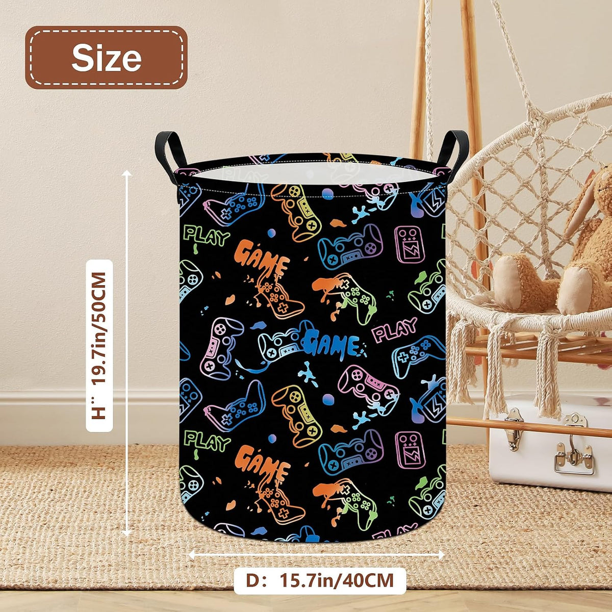 Weave Laundry Hamper Large Canvas Fabric Storage Basket