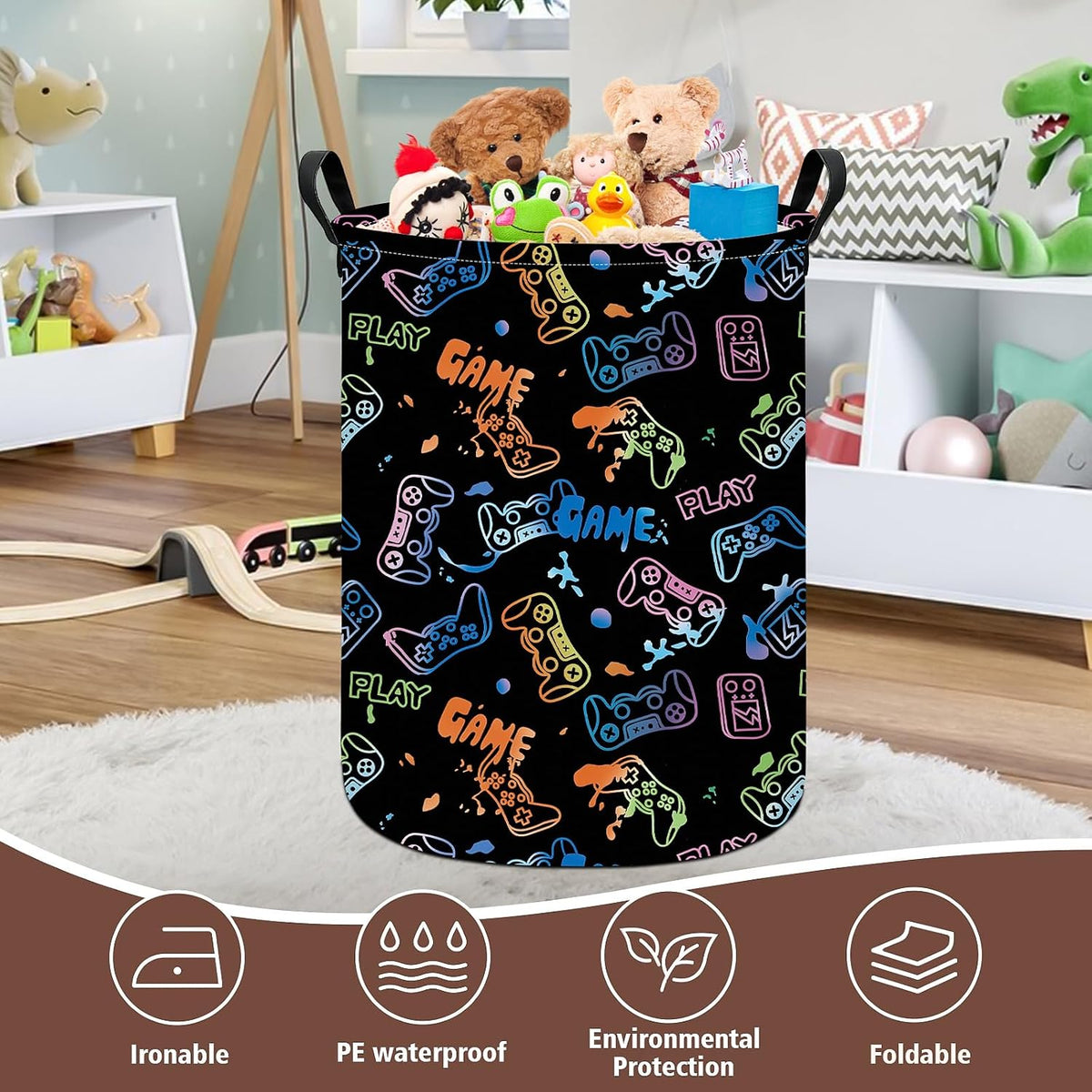 Weave Laundry Hamper Large Canvas Fabric Storage Basket