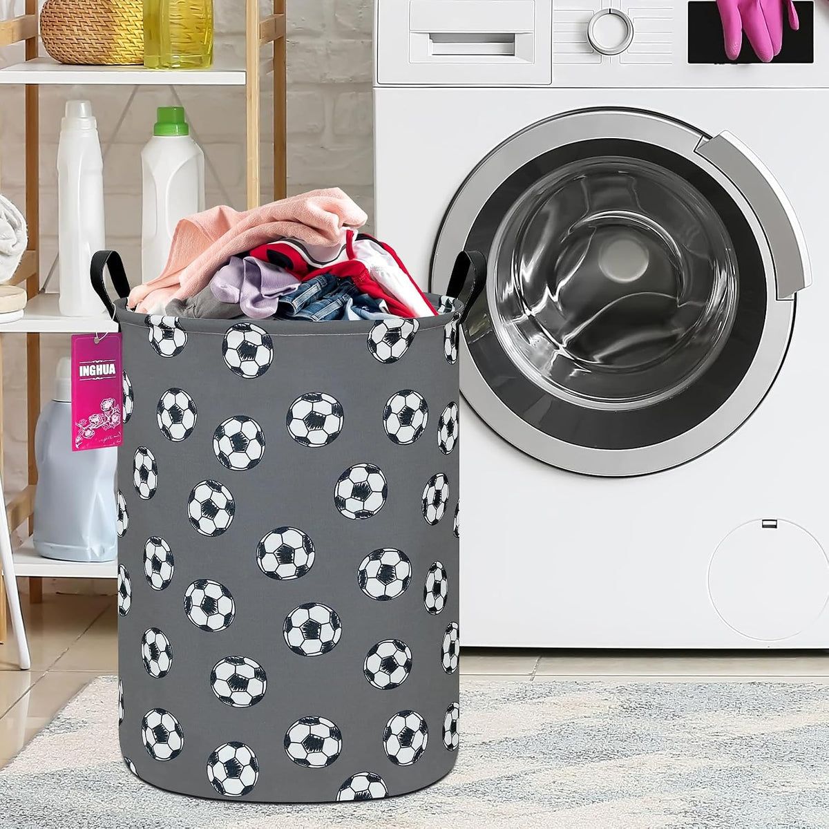 Weave Laundry Hamper Large Canvas Fabric Storage Basket
