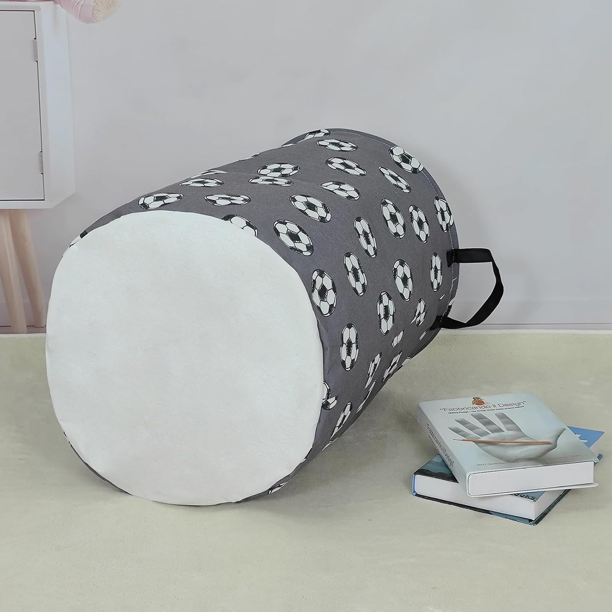 Weave Laundry Hamper Large Canvas Fabric Storage Basket