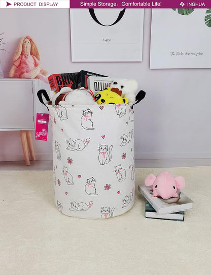 Weave Laundry Hamper Large Canvas Fabric Storage Basket
