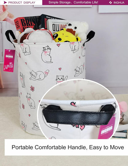 Weave Laundry Hamper Large Canvas Fabric Storage Basket