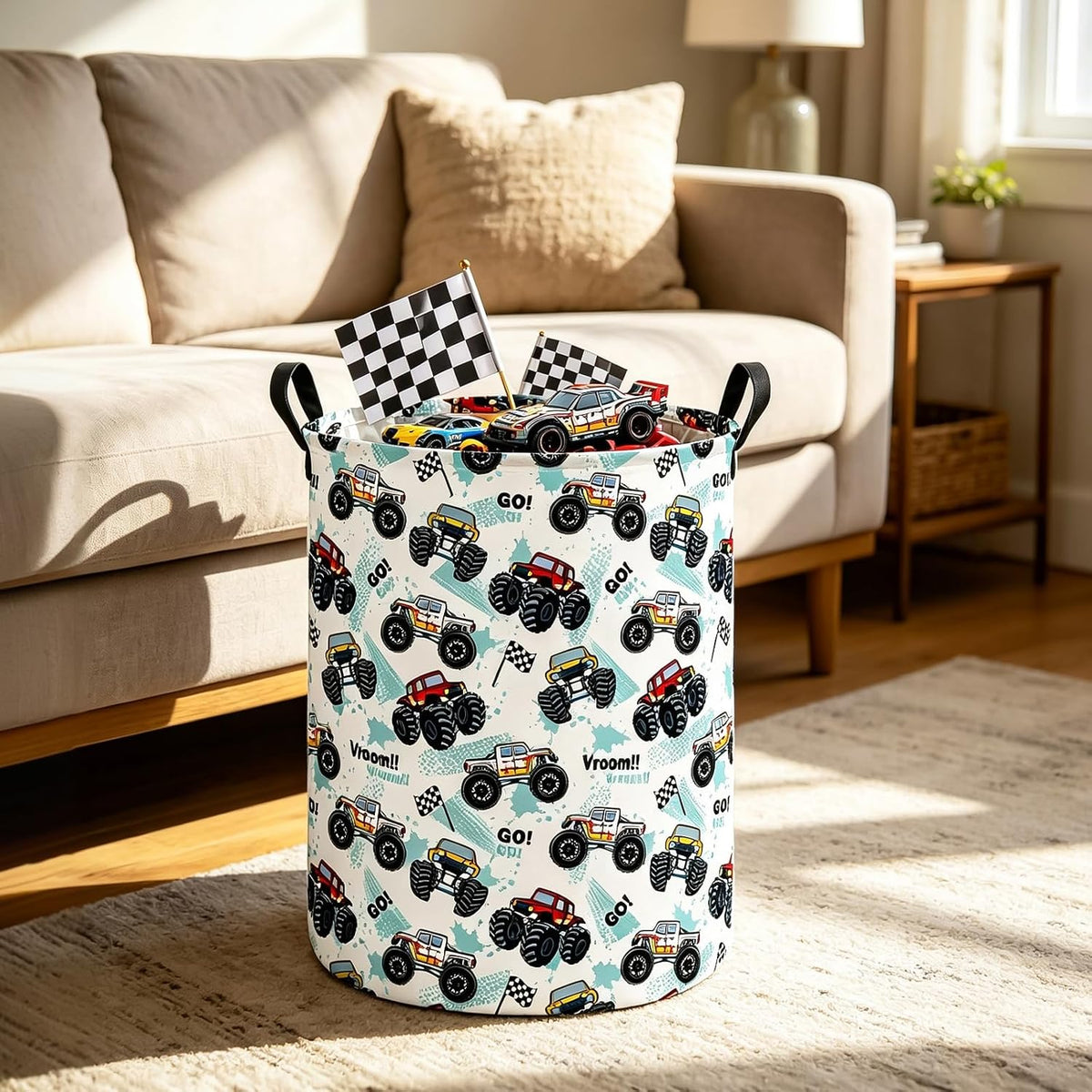 Weave Laundry Hamper Large Canvas Fabric Storage Basket
