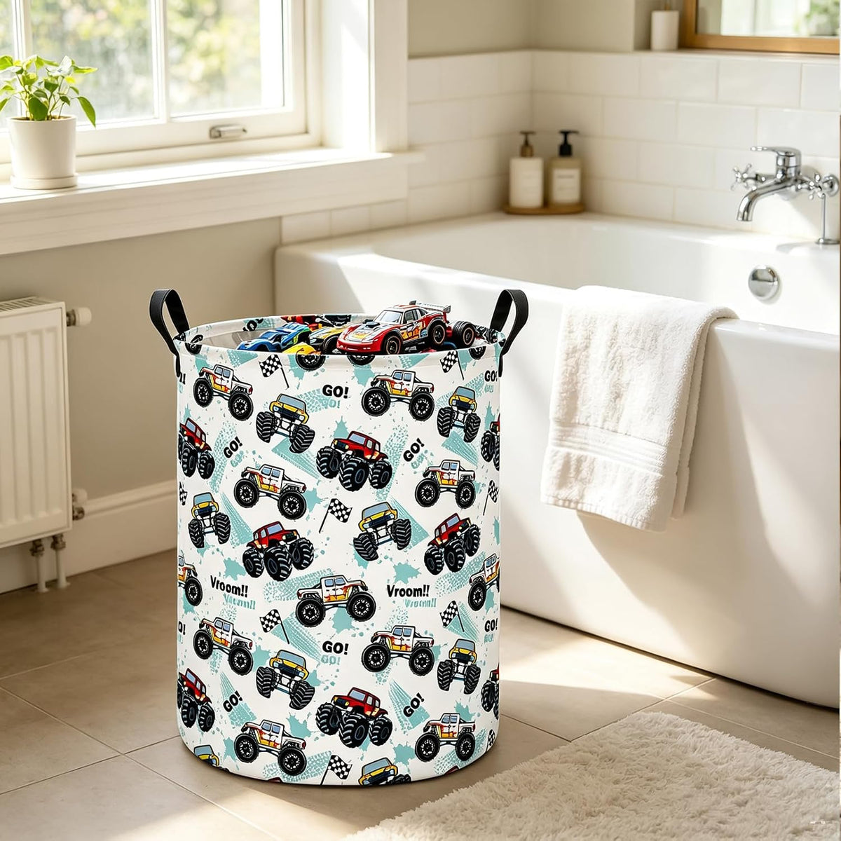 Weave Laundry Hamper Large Canvas Fabric Storage Basket