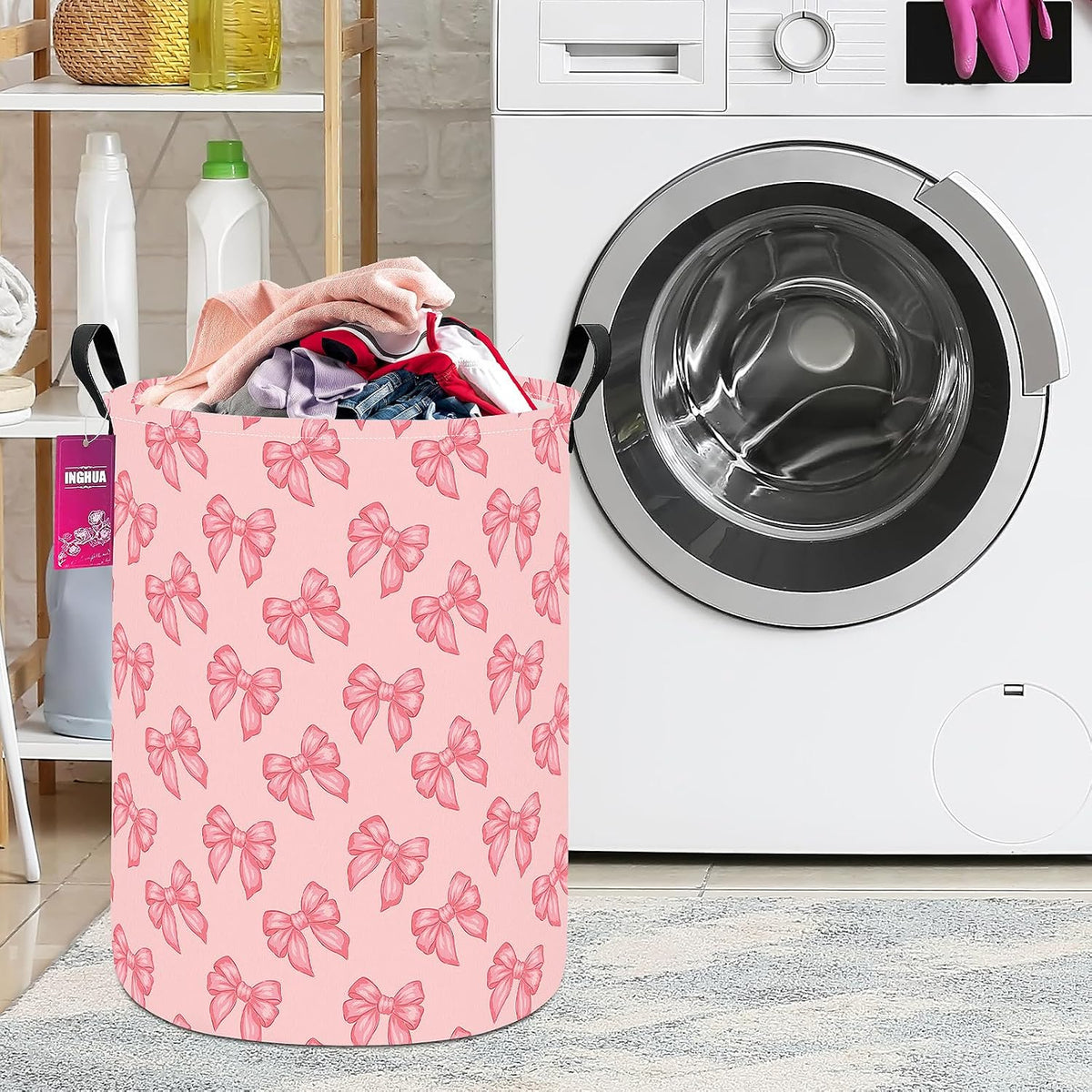 Weave Laundry Hamper Large Canvas Fabric Storage Basket