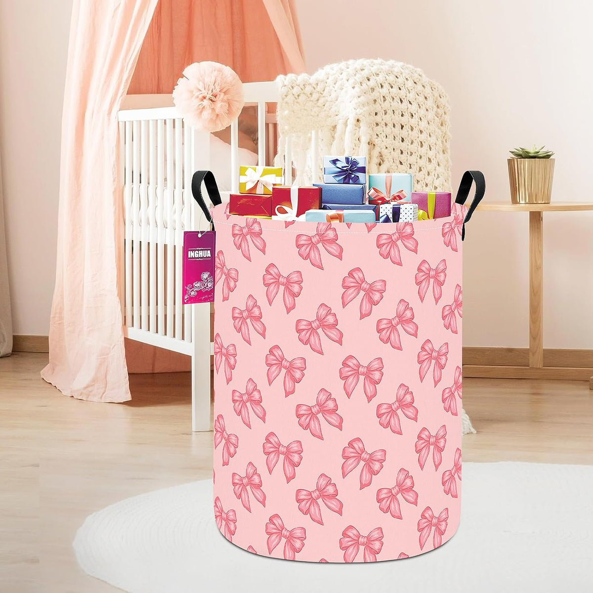 Weave Laundry Hamper Large Canvas Fabric Storage Basket