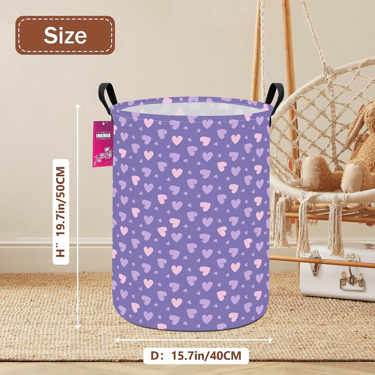 Weave Laundry Hamper Large Canvas Fabric Storage Basket