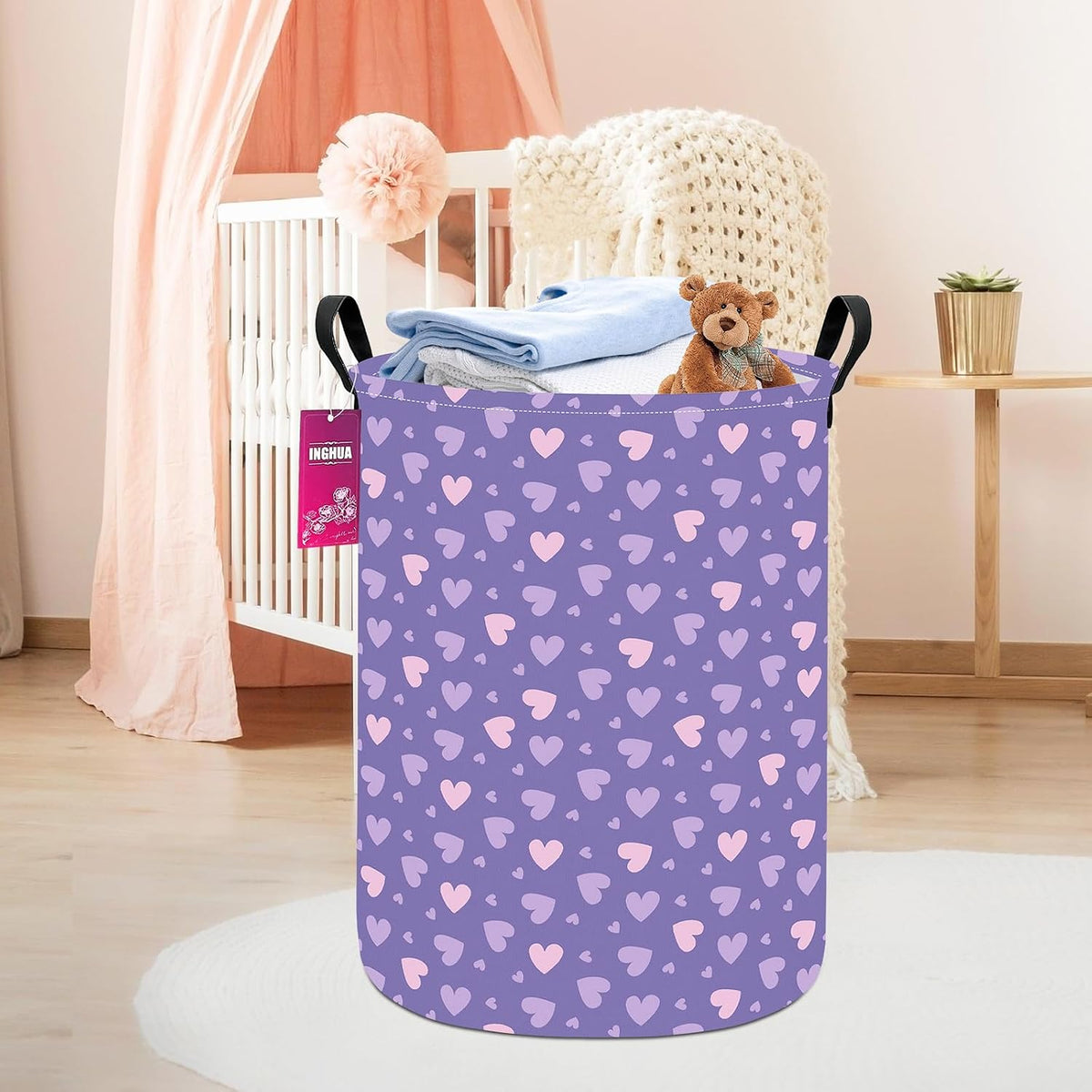 Weave Laundry Hamper Large Canvas Fabric Storage Basket