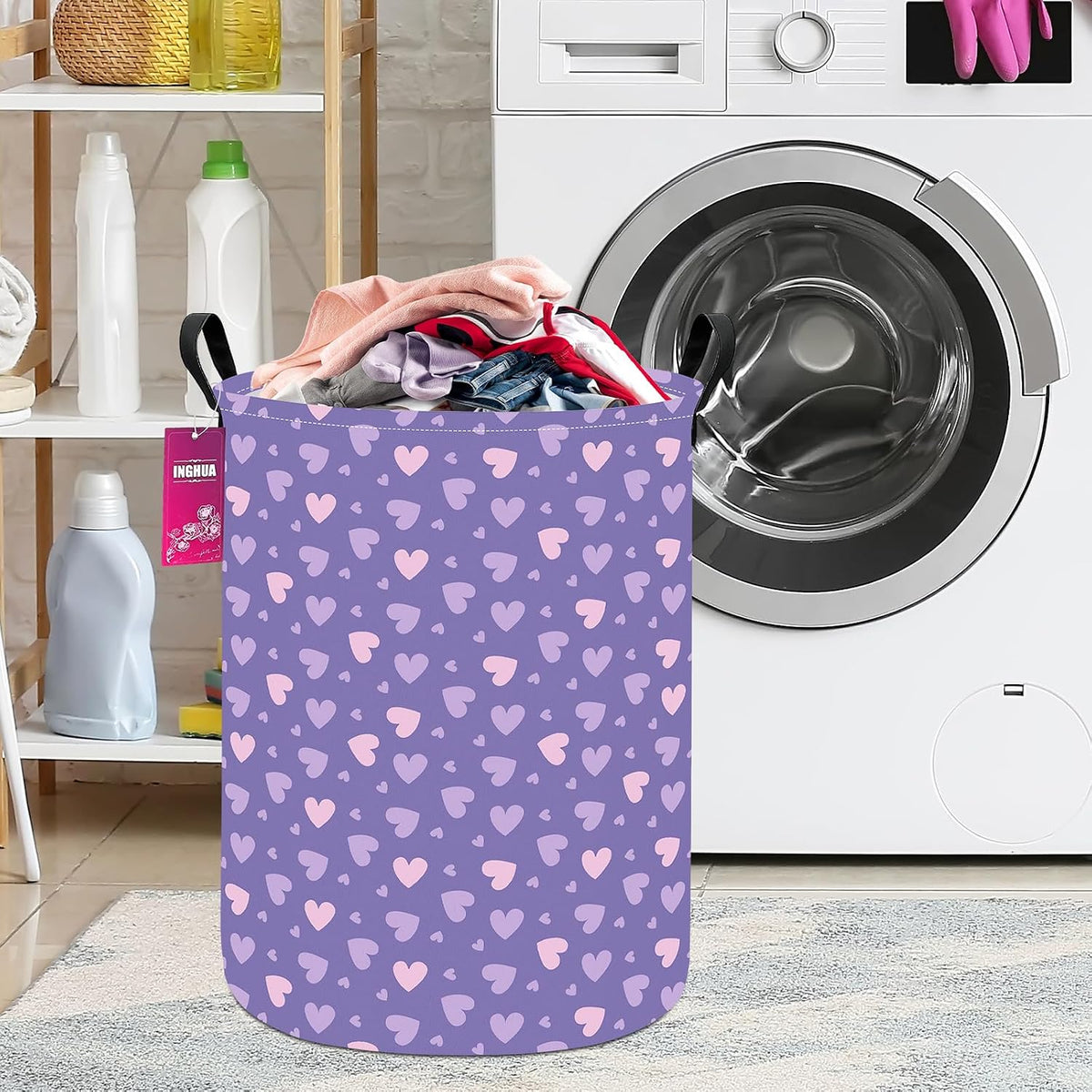 Weave Laundry Hamper Large Canvas Fabric Storage Basket