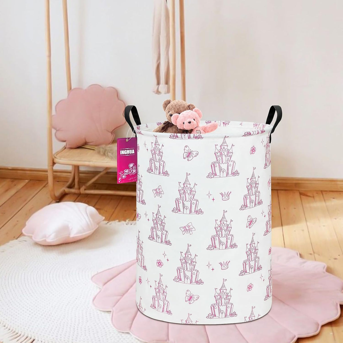 Weave Laundry Hamper Large Canvas Fabric Storage Basket