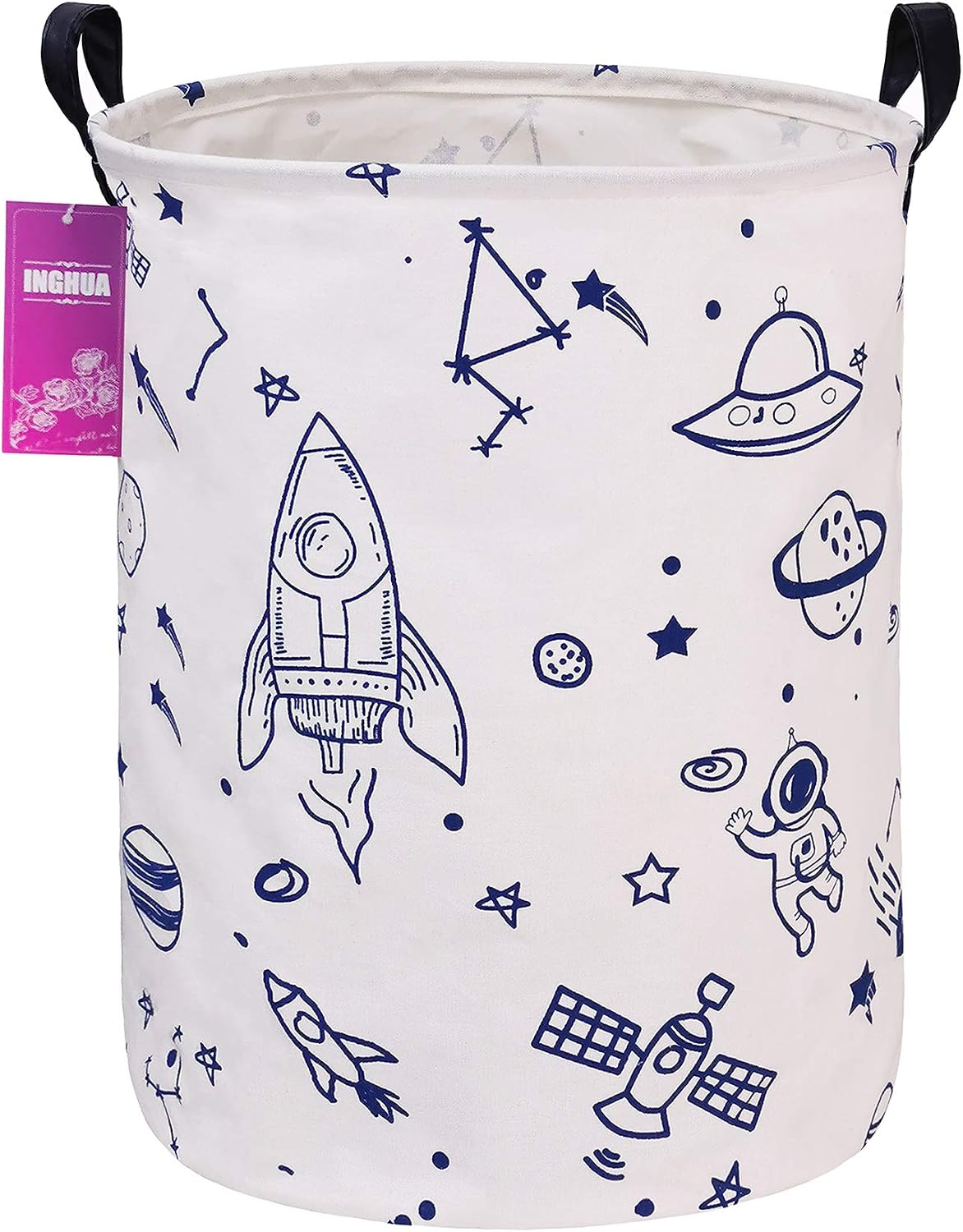 Weave Laundry Hamper Large Canvas Fabric Storage Basket