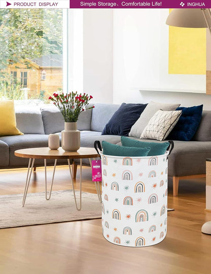 Weave Laundry Hamper Large Canvas Fabric Storage Basket