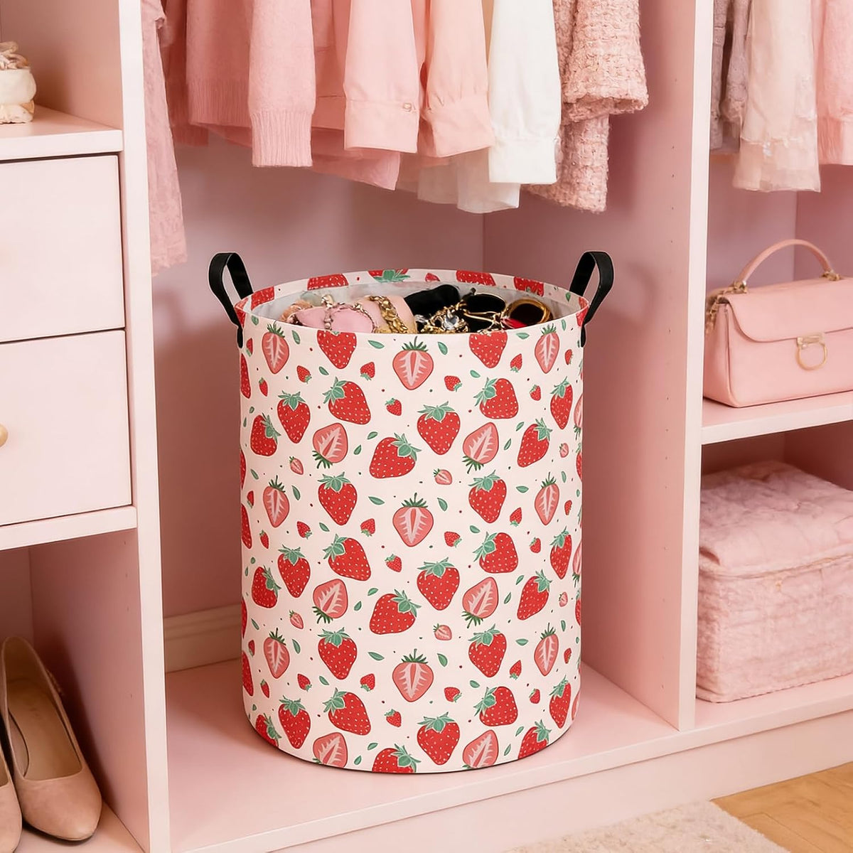 Weave Laundry Hamper Large Canvas Fabric Storage Basket