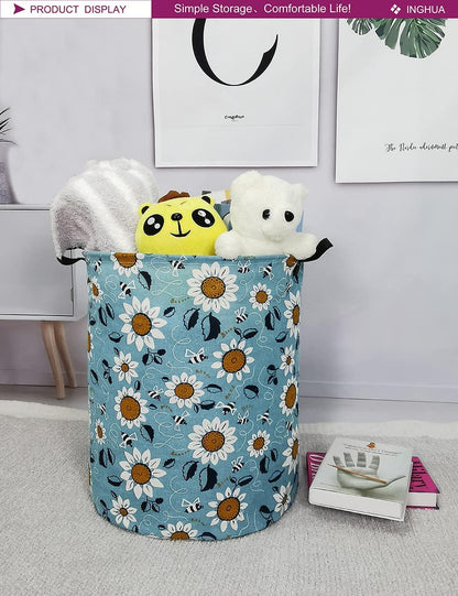 Weave Laundry Hamper Large Canvas Fabric Storage Basket