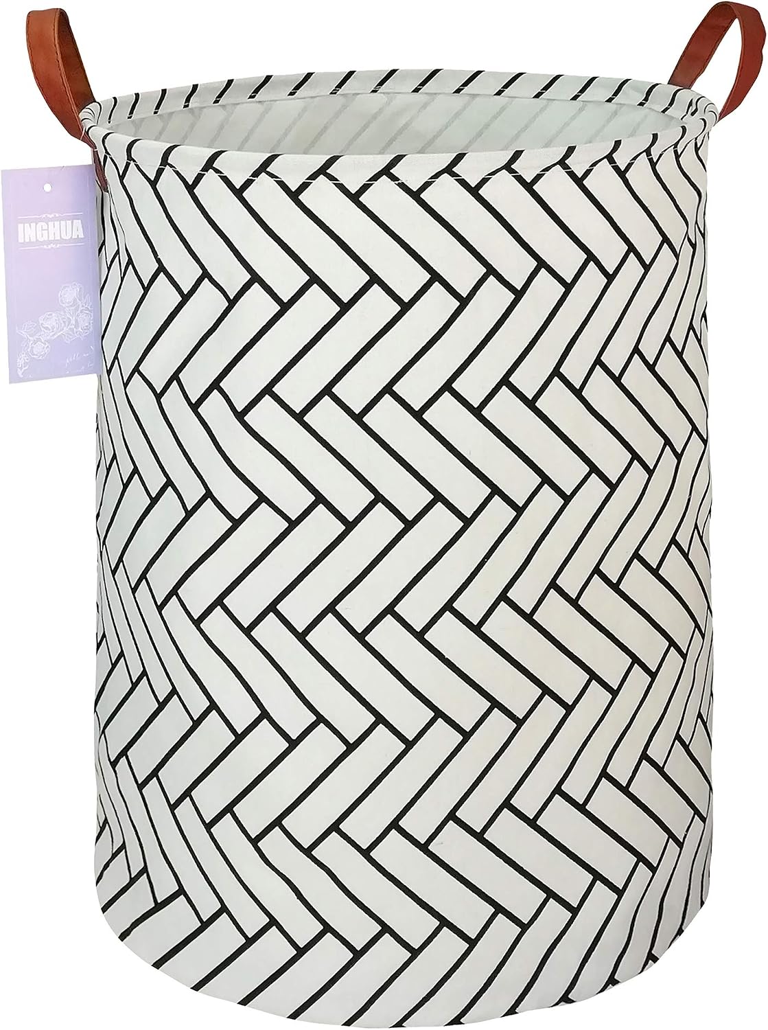 Weave Laundry Hamper Large Canvas Fabric Storage Basket