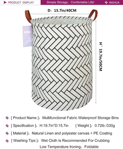 Weave Laundry Hamper Large Canvas Fabric Storage Basket