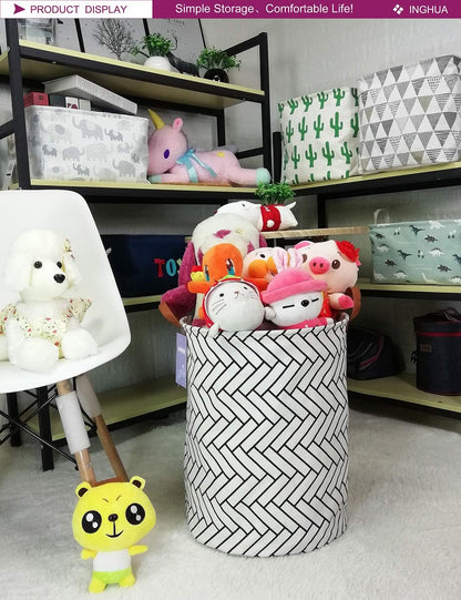 Weave Laundry Hamper Large Canvas Fabric Storage Basket