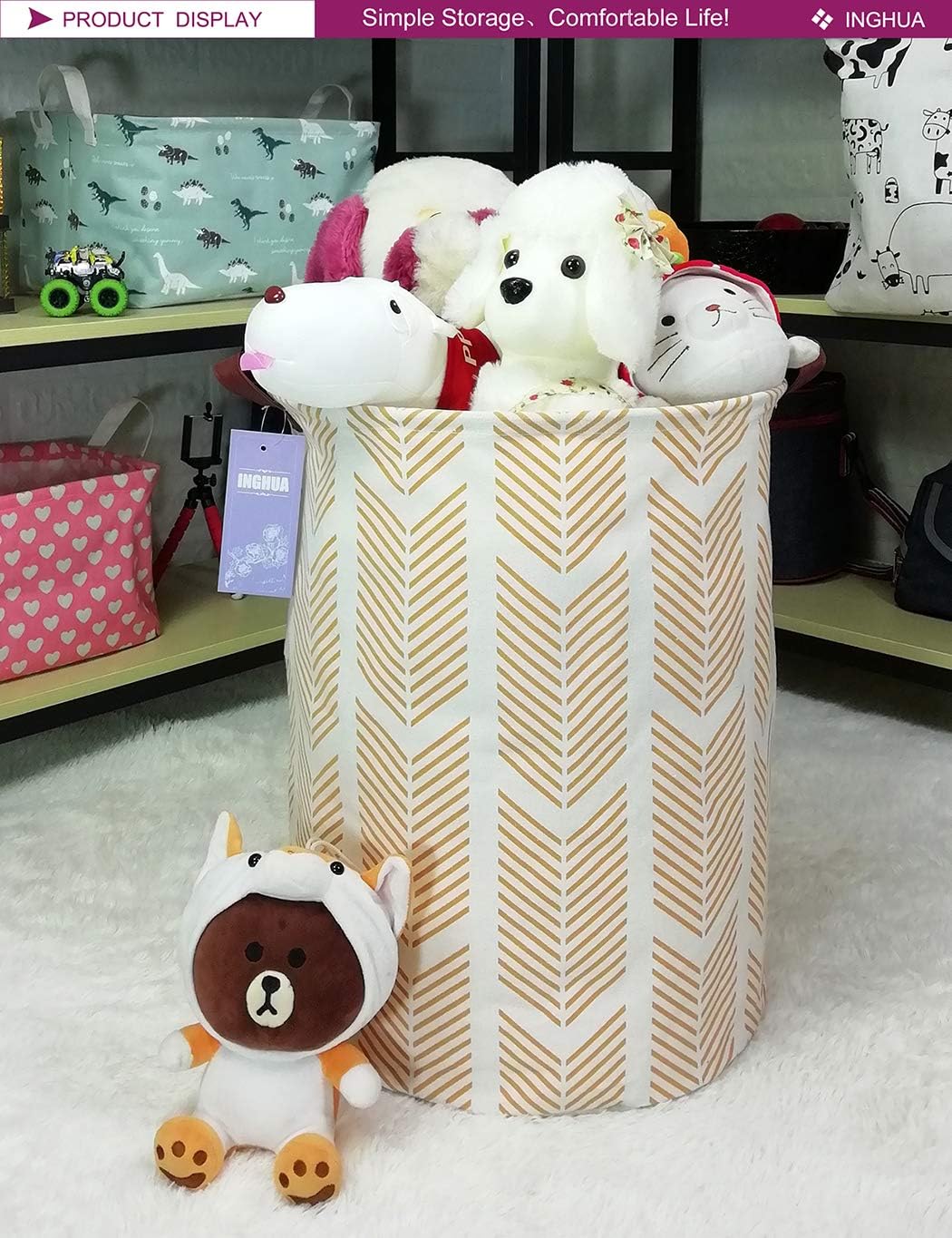 Weave Laundry Hamper Large Canvas Fabric Storage Basket