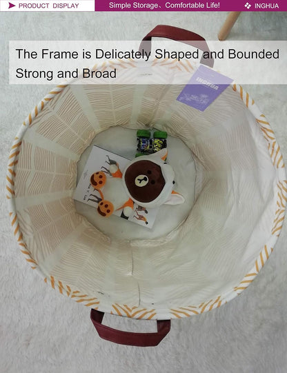 Weave Laundry Hamper Large Canvas Fabric Storage Basket