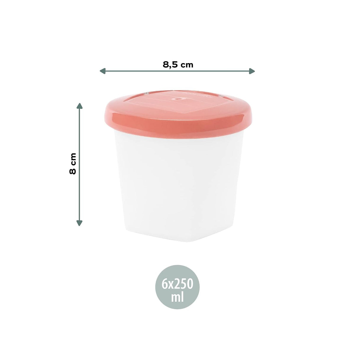 Eco-Friendly Baby Food Jars | Set of 6 (8.45oz Each) BPA-Free Storage Containers | Made from Biosourced Sugar Cane | Leakproof Silicone Lids | Microwave, Freezer & Dishwasher Safe