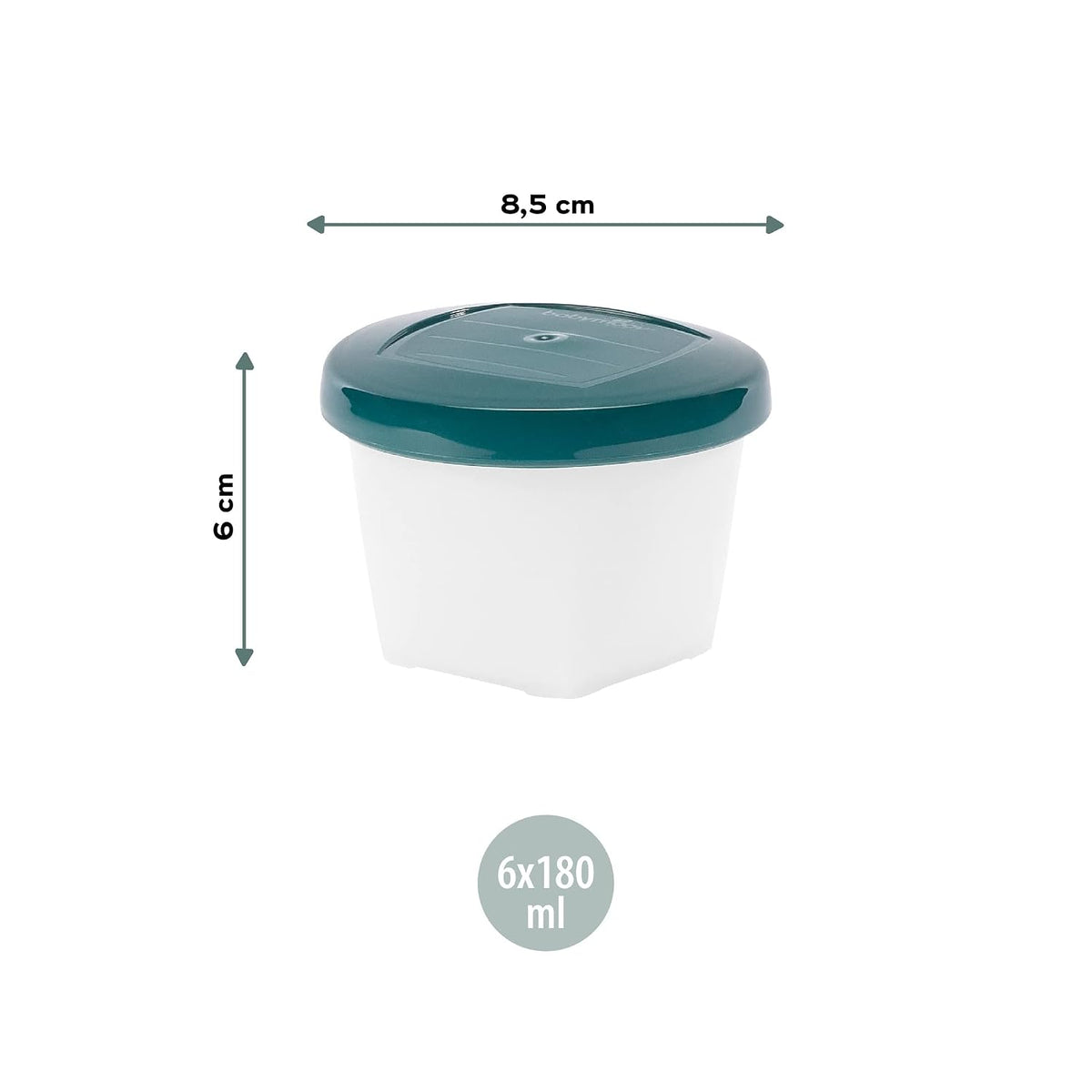 Eco-Friendly Baby Food Jars | Set of 6 (8.45oz Each) BPA-Free Storage Containers | Made from Biosourced Sugar Cane | Leakproof Silicone Lids | Microwave, Freezer & Dishwasher Safe