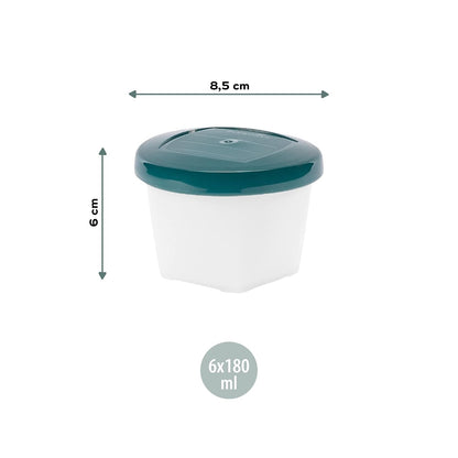 Eco-Friendly Baby Food Jars | Set of 6 (8.45oz Each) BPA-Free Storage Containers | Made from Biosourced Sugar Cane | Leakproof Silicone Lids | Microwave, Freezer & Dishwasher Safe