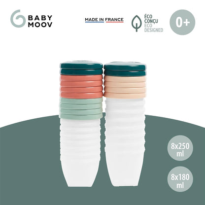 Eco-Friendly Baby Food Jars | Set of 6 (8.45oz Each) BPA-Free Storage Containers | Made from Biosourced Sugar Cane | Leakproof Silicone Lids | Microwave, Freezer & Dishwasher Safe