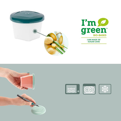 Eco-Friendly Baby Food Jars | Set of 6 (8.45oz Each) BPA-Free Storage Containers | Made from Biosourced Sugar Cane | Leakproof Silicone Lids | Microwave, Freezer & Dishwasher Safe