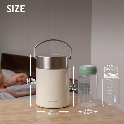 11oz Stainless Steel Breast Milk Cooler, 360° Cooling Gel Ring, 14-Hour Cold Storage, BPA-Free 11oz Bottle, Leak-Proof Portable Cooler for Half-Day Pumping, Work & Travel