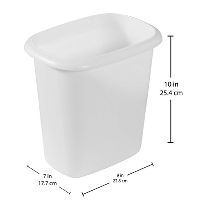 Vanity Trash Can/Wastebasket 1.5-Gallons/6-Quarts White for Under Counter/Kitchen/Office/Bedroom/Bathroom