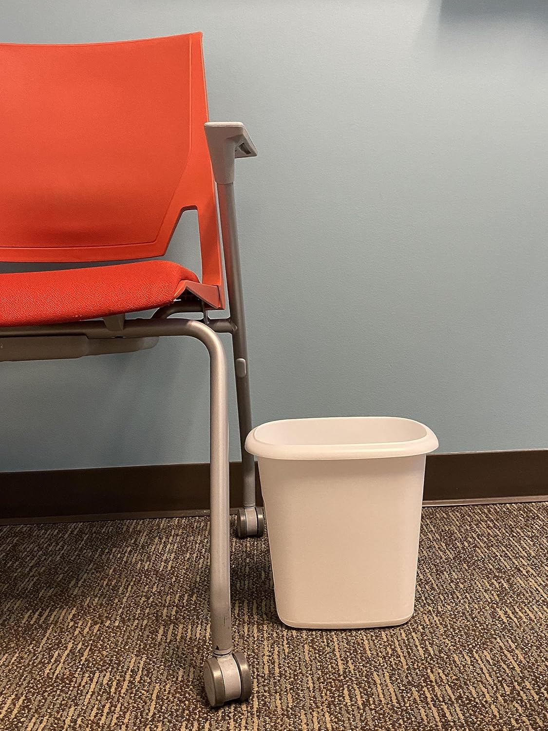 Vanity Trash Can/Wastebasket 1.5-Gallons/6-Quarts White for Under Counter/Kitchen/Office/Bedroom/Bathroom