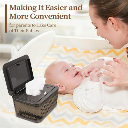 Baby Wipes Dispenser, One-Handed Operation Wipes Container, Grey