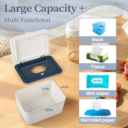 Baby Wipes Dispenser, One-Handed Operation Wipes Container, Grey