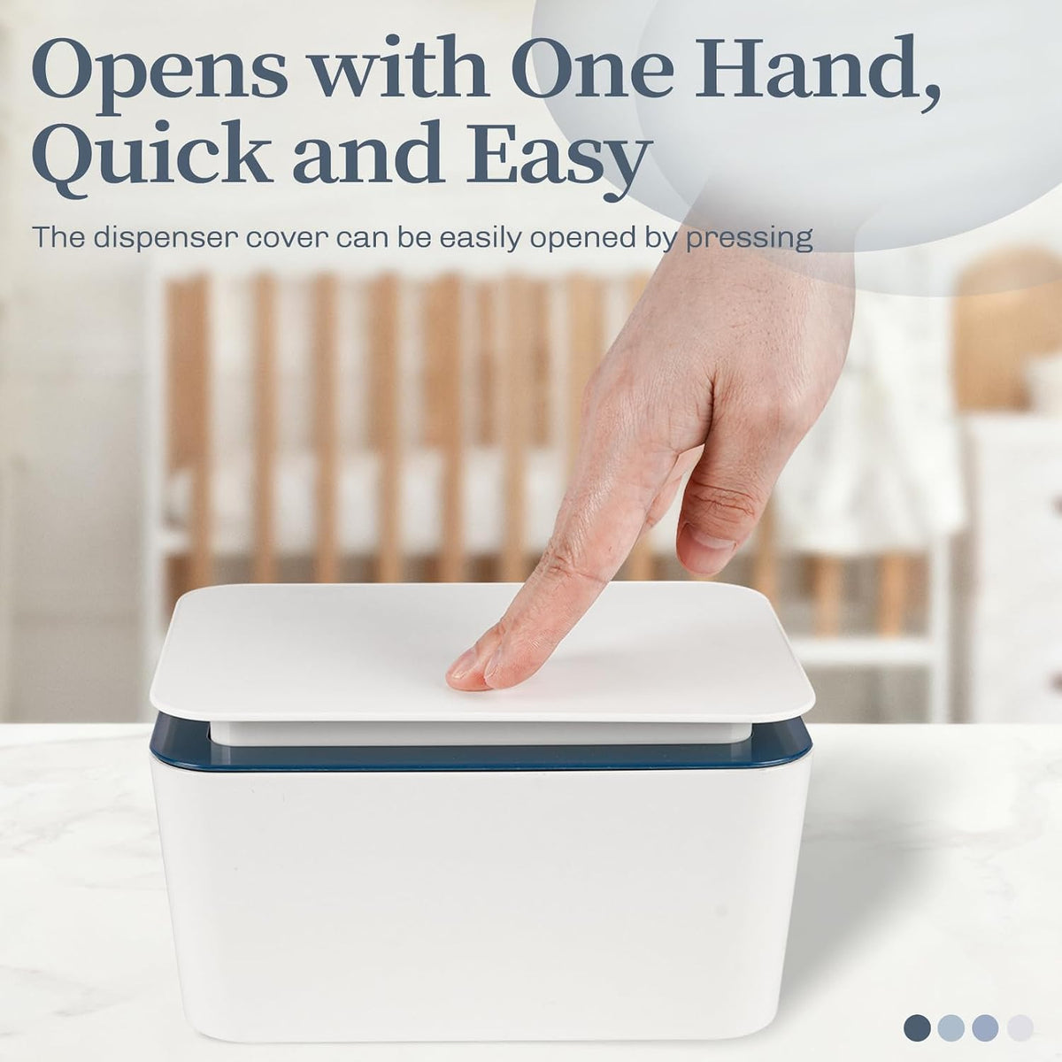 Baby Wipes Dispenser, One-Handed Operation Wipes Container, Grey
