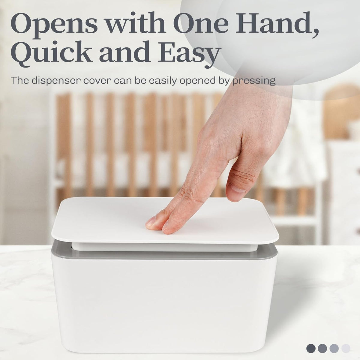 Baby Wipes Dispenser, One-Handed Operation Wipes Container, Grey