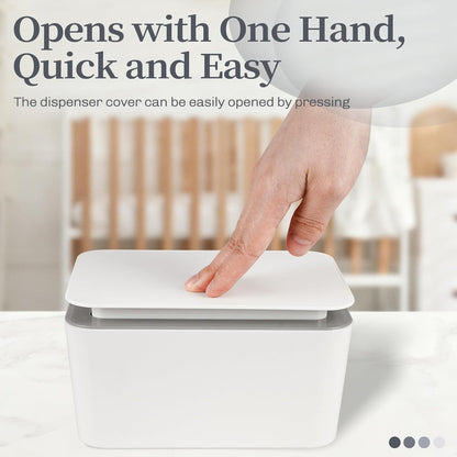 Baby Wipes Dispenser, One-Handed Operation Wipes Container, Grey