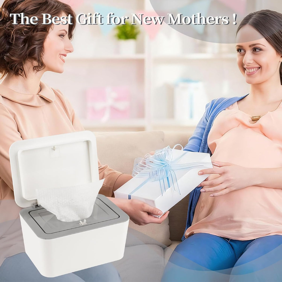 Baby Wipes Dispenser, One-Handed Operation Wipes Container, Grey