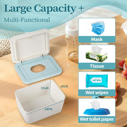 Baby Wipes Dispenser, One-Handed Operation Wipes Container, Grey