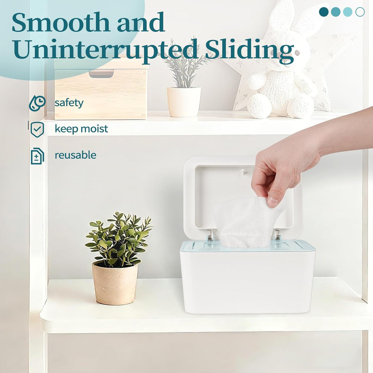Baby Wipes Dispenser, One-Handed Operation Wipes Container, Grey