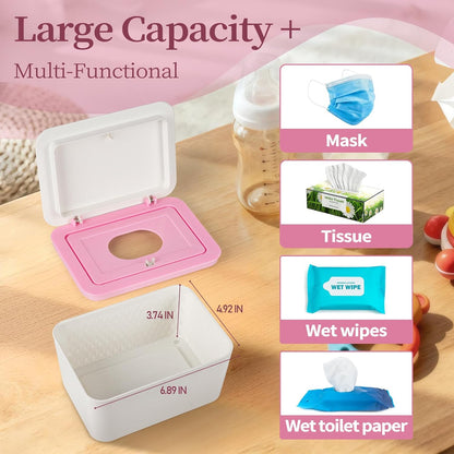 Baby Wipes Dispenser, One-Handed Operation Wipes Container, Grey