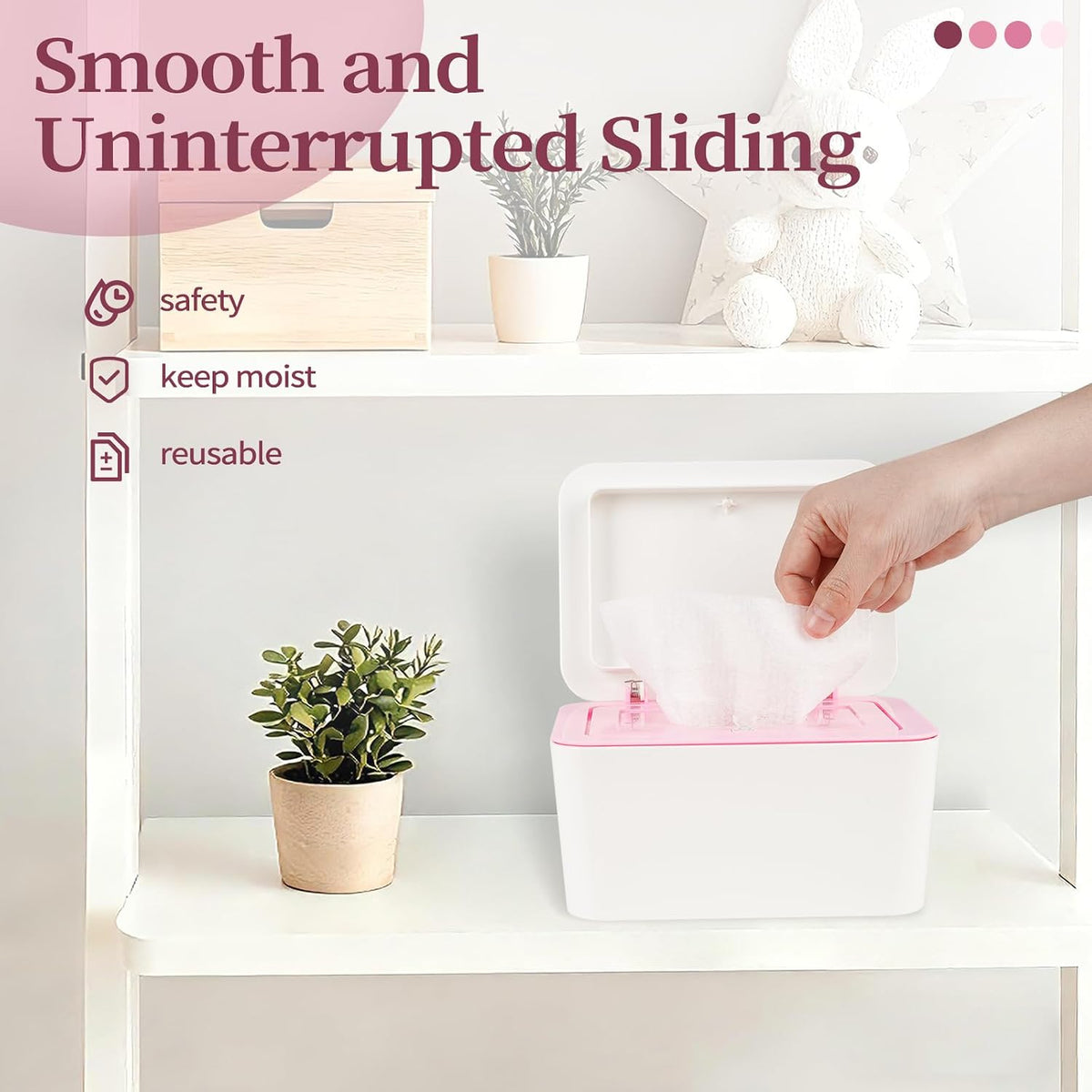 Baby Wipes Dispenser, One-Handed Operation Wipes Container, Grey