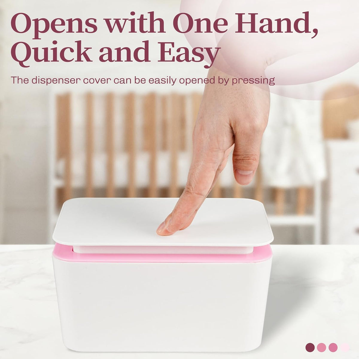 Baby Wipes Dispenser, One-Handed Operation Wipes Container, Grey