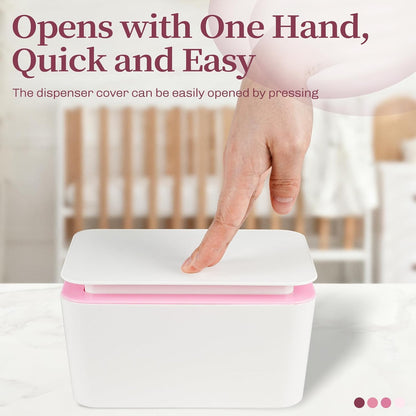 Baby Wipes Dispenser, One-Handed Operation Wipes Container, Grey
