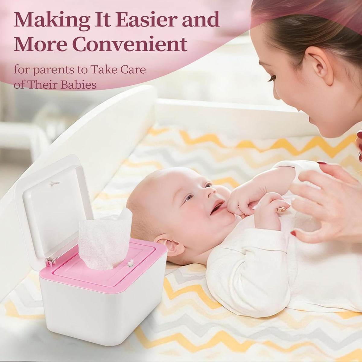 Baby Wipes Dispenser, One-Handed Operation Wipes Container, Grey